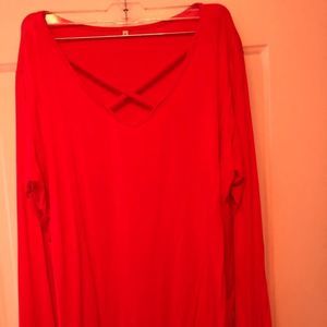 Amoretu Red Cross neck comfortable top retail $29 clothes